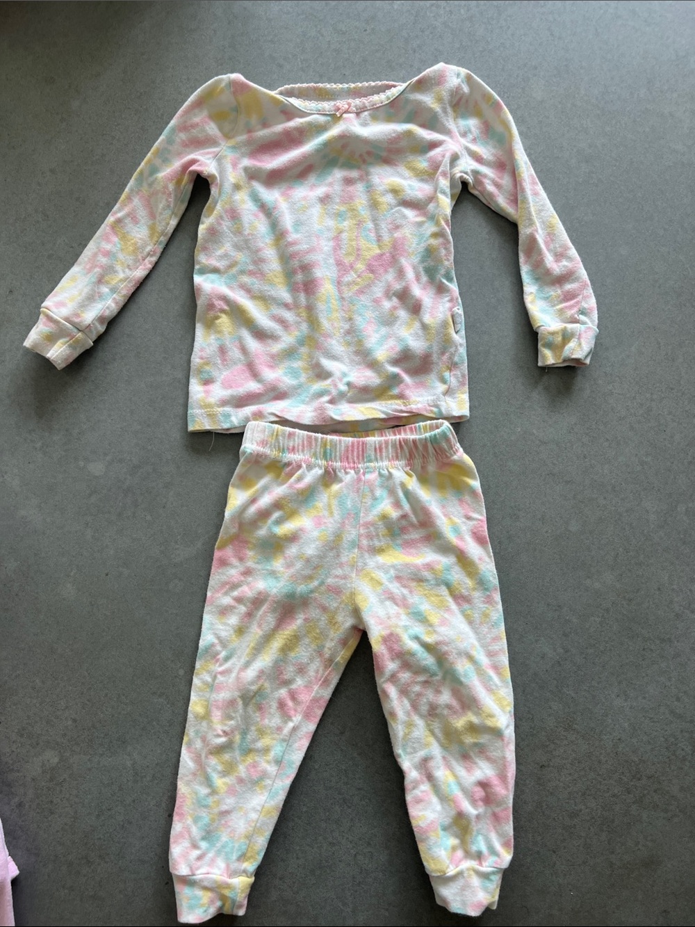 Sleep On It Pastel Tie-Dye Kids Pajama Set - Pink, Yellow & Blue